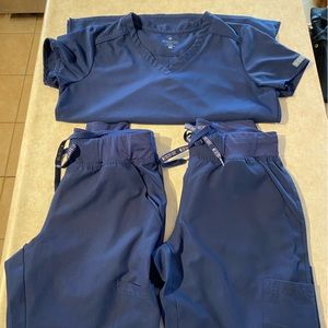 Navy Blue Med Couture Scrub Set